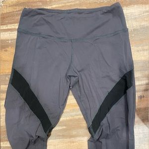 Bandier grey legging with black mesh cut outs